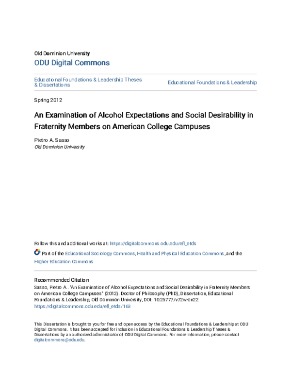 (PDF) An examination of alcohol expectations and social desirability in ...