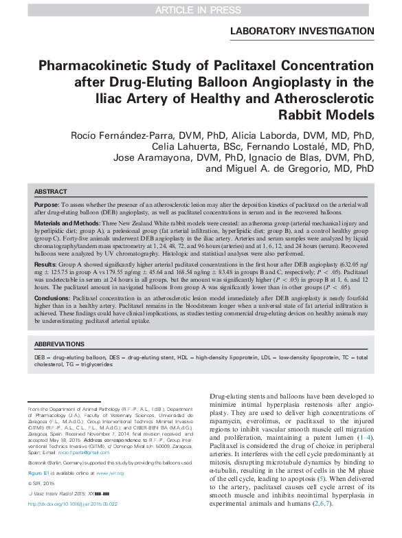 (PDF) Pharmacokinetic Study of Paclitaxel Concentration after Drug ...