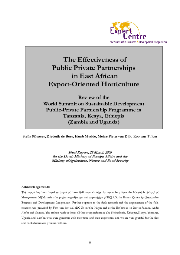 (PDF) The effectiveness of public private partnerships in East African ...