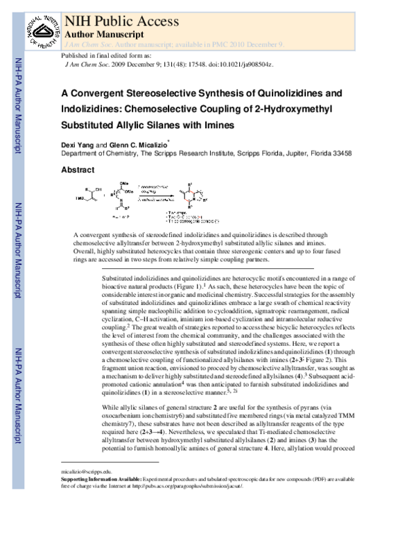 (PDF) A Convergent Stereoselective Synthesis of the Putative Structure ...