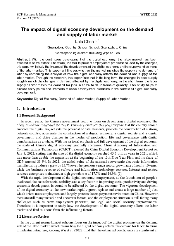 (PDF) The impact of digital economy development on the demand and ...