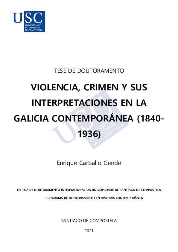 (PDF) Violencia, crimen y sus interpretaciones en la Galicia ...