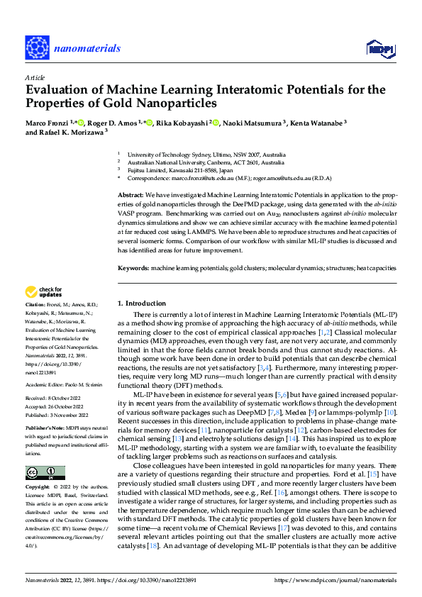 (PDF) Evaluation of Machine Learning Interatomic Potentials for the ...