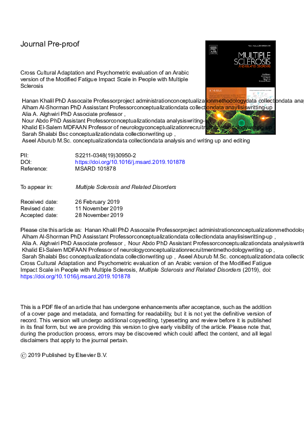 (PDF) Cross-cultural adaptation and psychometric evaluation of the Thai ...