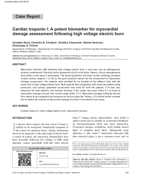 (PDF) Cardiac troponin I: A potent biomarker for myocardial damage ...