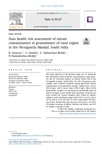 (PDF) Data health risk assessment of nitrate contamination in ...