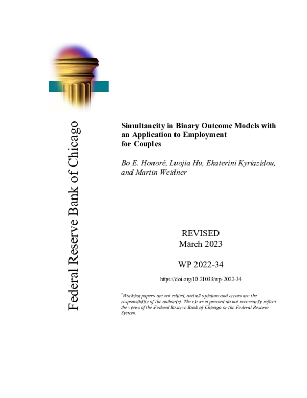 (PDF) Simultaneity in Binary Outcome Models with an Application to ...