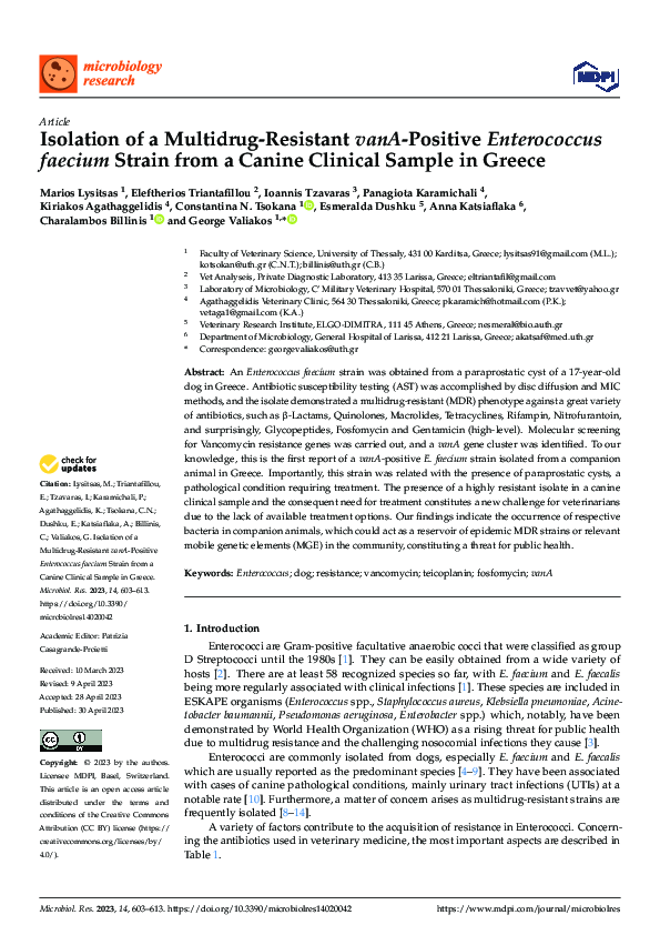 (PDF) Isolation of a Multidrug-Resistant vanA-Positive Enterococcus ...