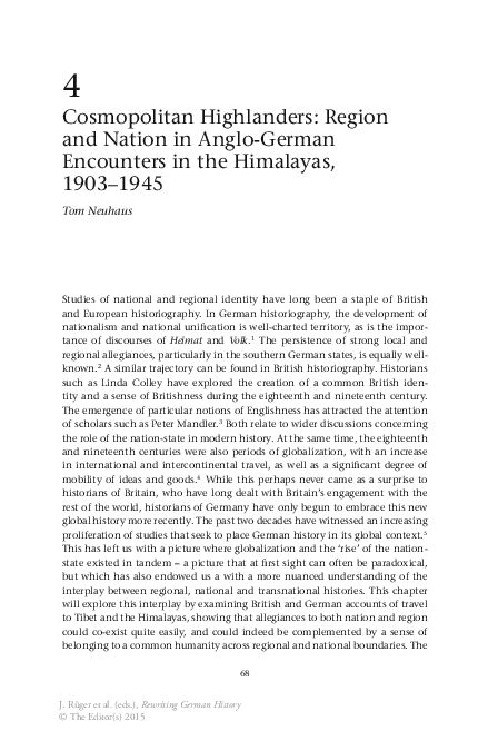 (PDF) Cosmopolitan Highlanders: Region and Nation in Anglo-German ...