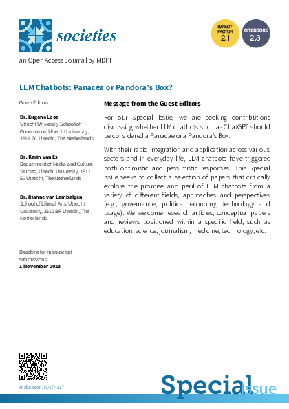 (PDF) Call for paper: Special Issue "LLM Chatbots: Panacea or Pandora’s ...