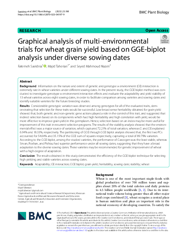 (PDF) Graphical analysis of multi-environmental trials for wheat grain ...