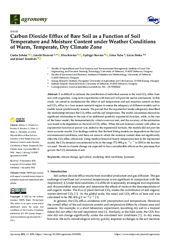 (PDF) Carbon Dioxide Efflux of Bare Soil as a Function of Soil ...