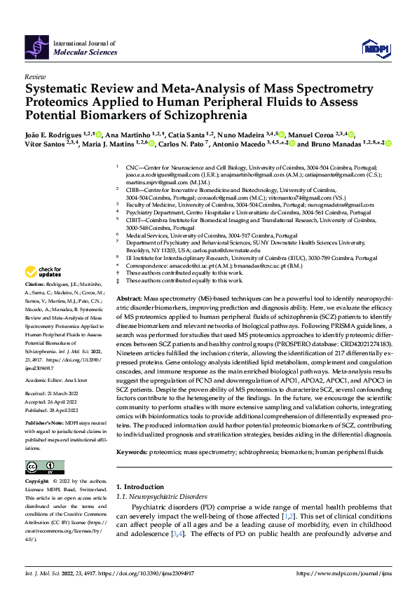 (PDF) Systematic Review and Meta-Analysis of Mass Spectrometry ...