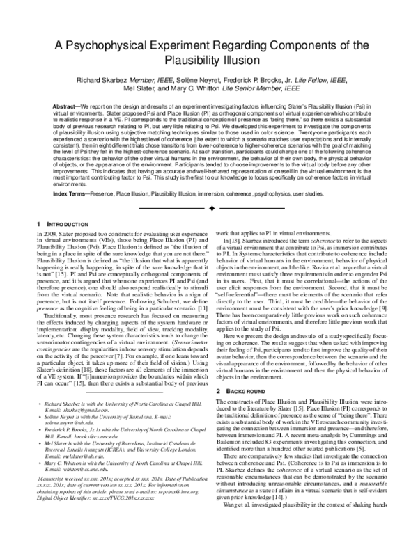 (PDF) A Psychophysical Experiment Regarding Components of the