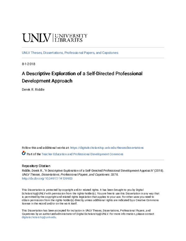 (PDF) A Descriptive Exploration of a Self-Directed Professional ...