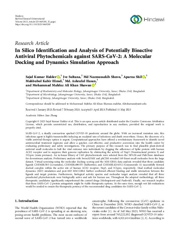 (PDF) In Silico Identification and Analysis of Potentially Bioactive ...