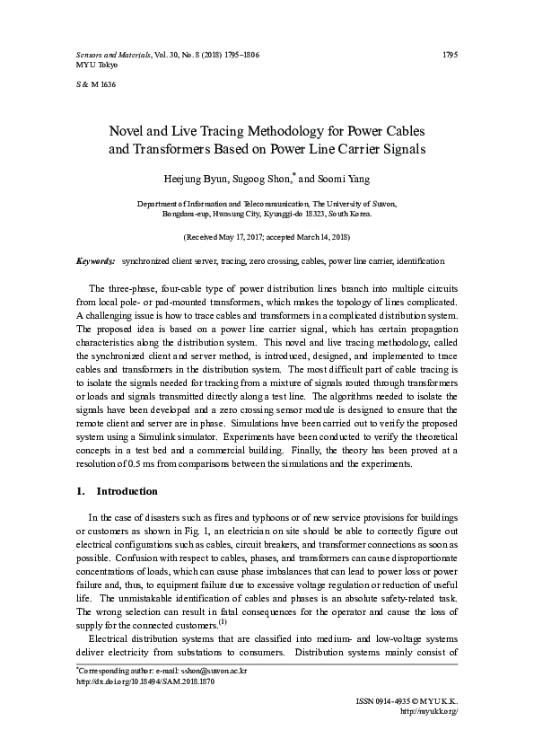 (PDF) Novel and Live Tracing Methodology for Power Cables and ...