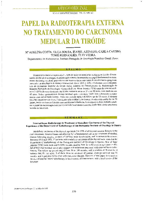(PDF) [The role of external radiotherapy in the treatment of medullary ...