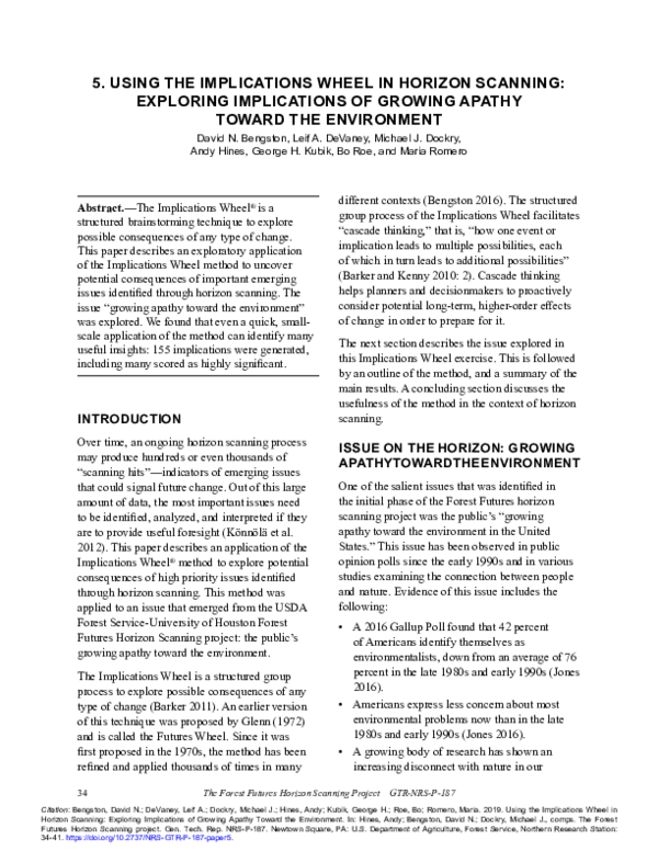 (PDF) Using the Implications Wheel in Horizon Scanning: Exploring ...