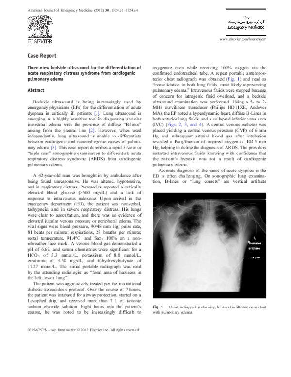 (PDF) Three-view bedside ultrasound for the differentiation of acute ...