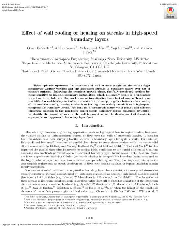 (PDF) Effect of localized wall cooling or heating on streaks in high ...
