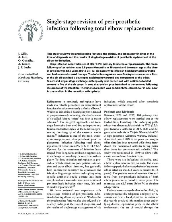 (PDF) Single-stage revision of peri-prosthetic infection following ...