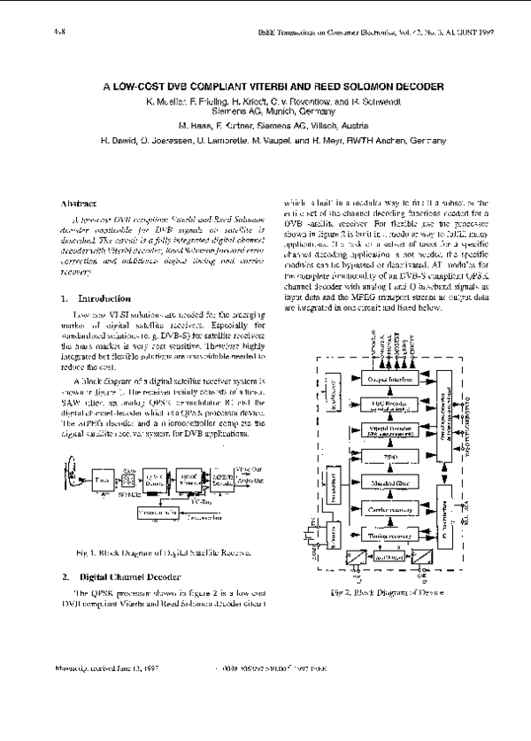 (PDF) A low-cost DVB compliant Viterbi and Reed Solomon decoder
