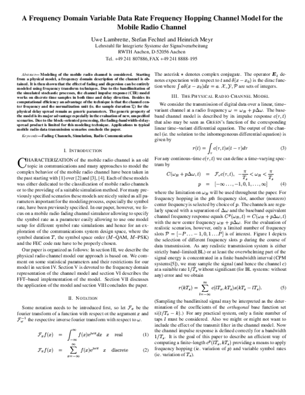 (PDF) A frequency domain variable data rate frequency hopping channel ...