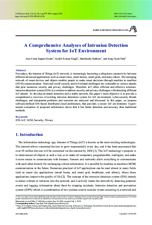(PDF) A Comprehensive Analyses of Intrusion Detection System for IoT ...