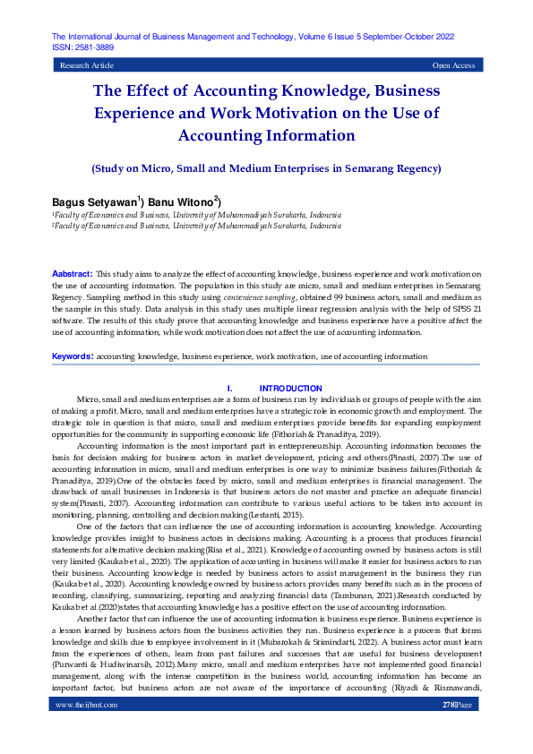 (PDF) The Effect of Accounting Knowledge, Business Experience and Work ...