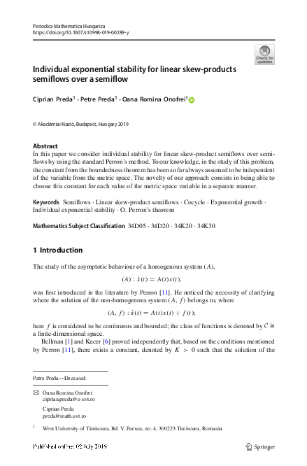 (PDF) Individual exponential stability for linear skew-products ...