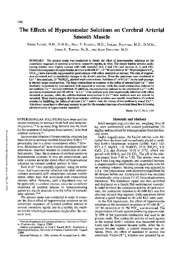 (PDF) The effects of hyperosmolar solutions on cerebral arterial smooth ...