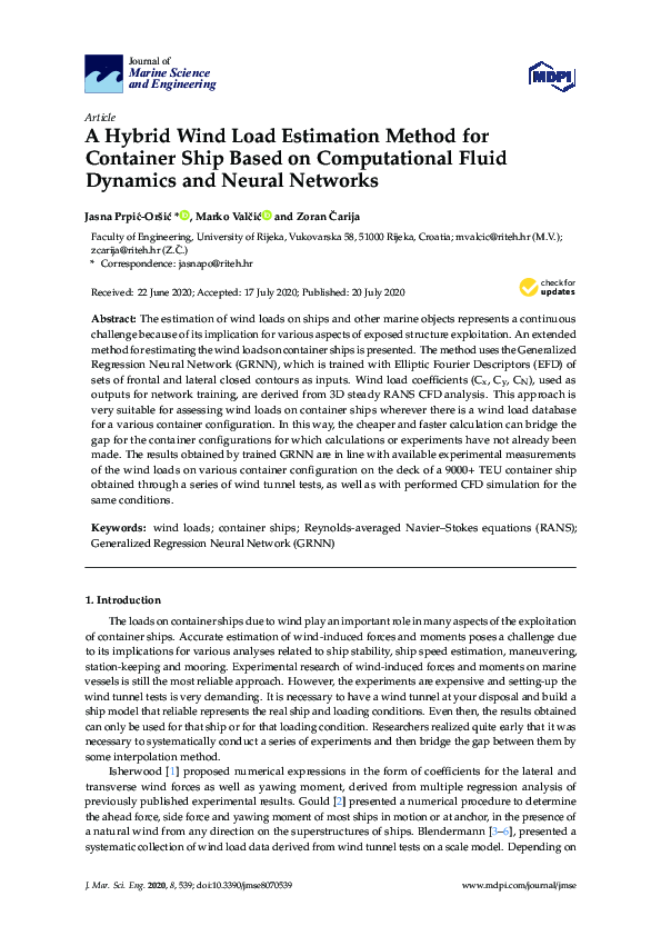 (PDF) A Hybrid Wind Load Estimation Method for Container Ship Based on ...