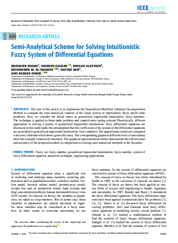 (PDF) Semi-Analytical Scheme for Solving Intuitionistic Fuzzy System of ...