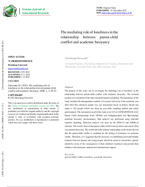 (PDF) The mediating role of loneliness in the relationship between ...