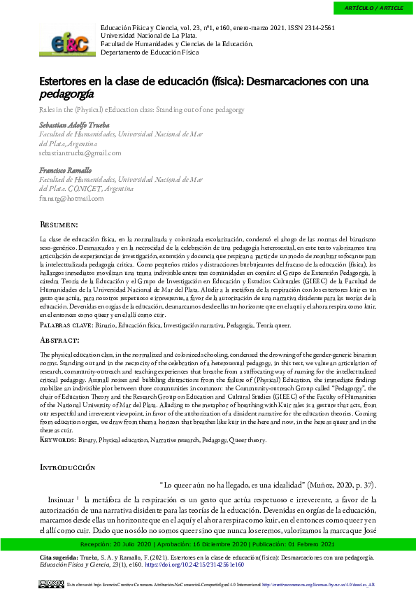 (PDF) Rales in the (Physical) eEducation class: Standing out of one ...