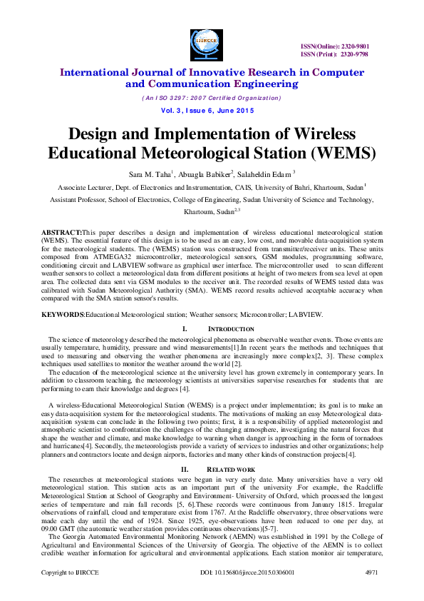 (PDF) Design and Implementation of Wireless Educational Meteorological ...