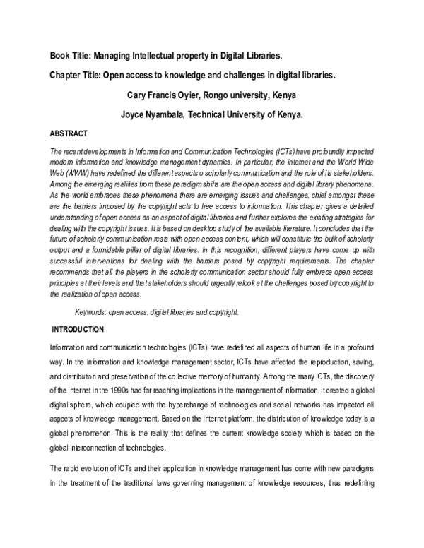 (PDF) Managing Intellectual property in Digital Libraries. Chapter ...