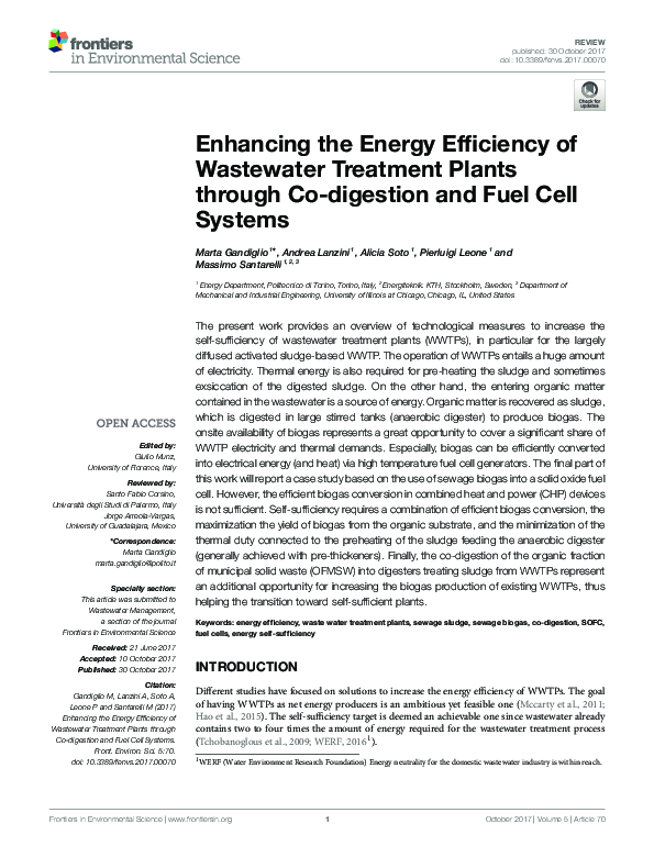 (PDF) Enhancing the Energy Efficiency of Wastewater Treatment Plants ...