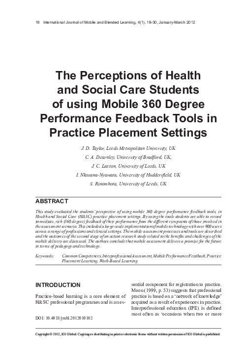 (PDF) The Perceptions of Health and Social Care Students of using ...