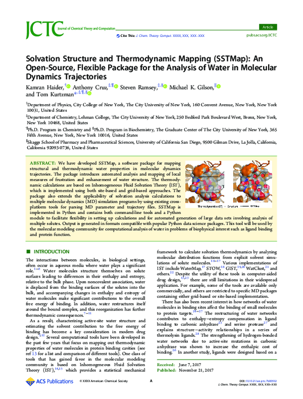(PDF) Solvation Structure and Thermodynamic Mapping (SSTMap): An Open ...
