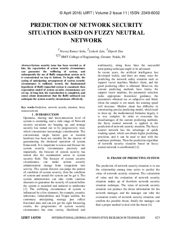 (PDF) Prediction of network security situation based on fuzzy neutral ...