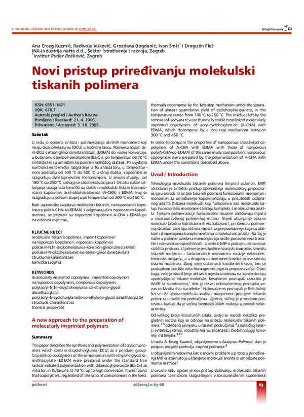 (PDF) A new approach to the preparation of molecularly imprinted polymers