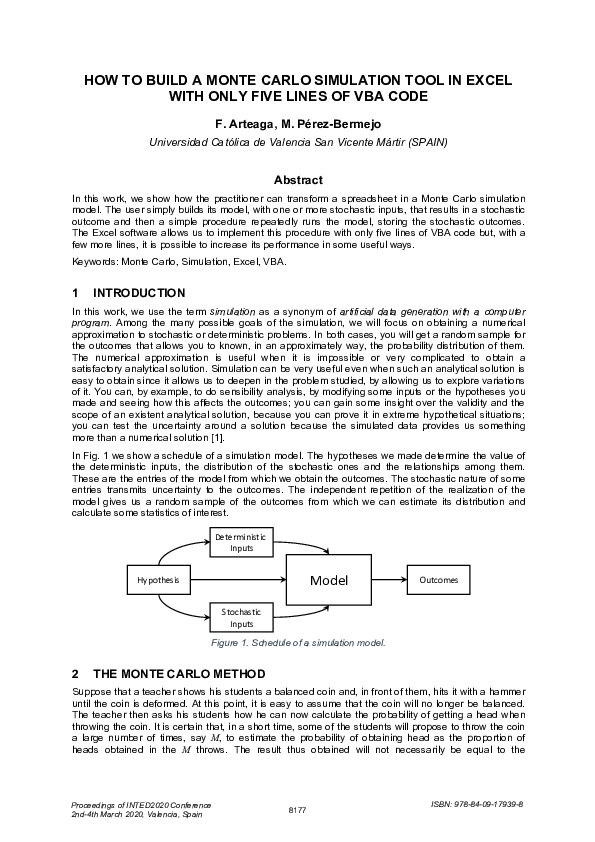 (PDF) How to Build a Monte Carlo Simulation Tool in Excel with Only