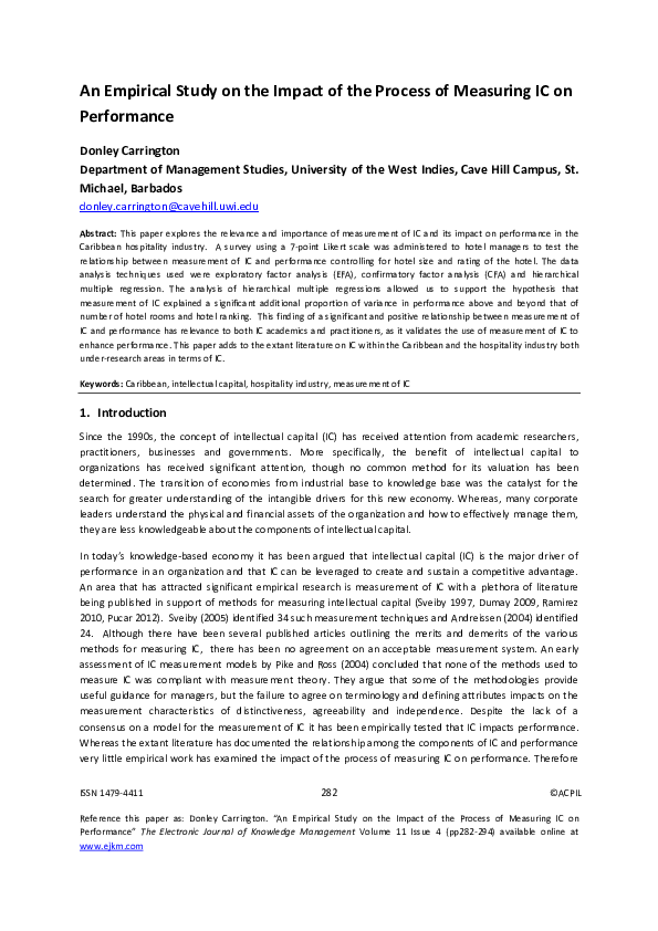 (PDF) An Empirical Study on the Impact of the Process of Measuring IC ...