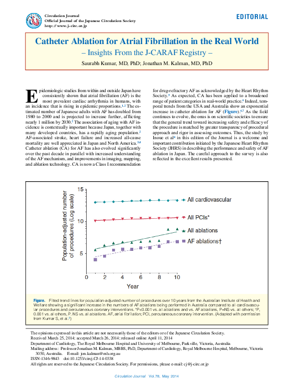 (PDF) Catheter Ablation for Atrial Fibrillation in the Real World