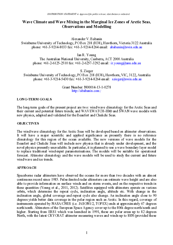 (PDF) 14: Wave Climate and Wave Mixing in the Marginal Ice Zones of ...