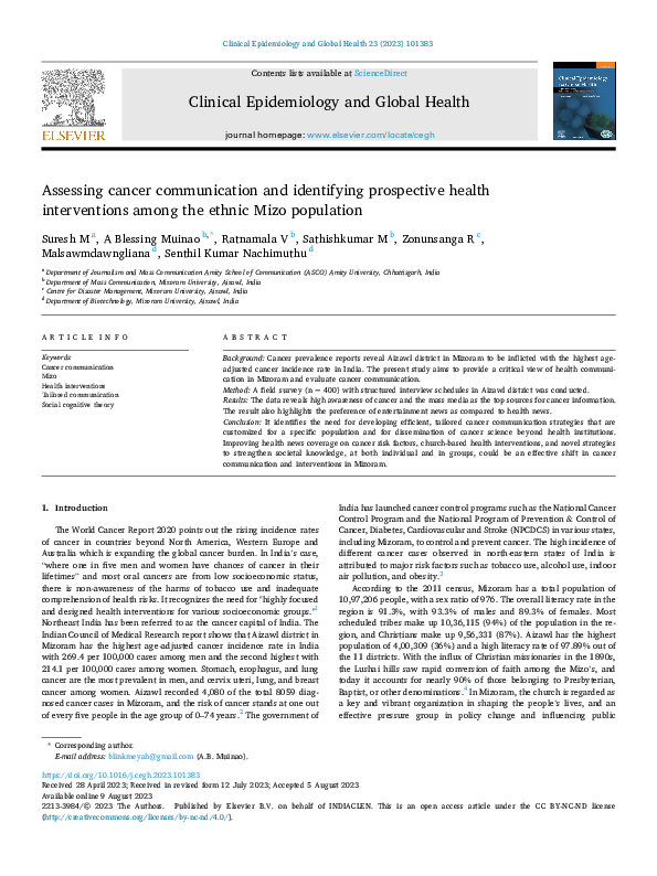 (PDF) Assessing cancer communication and identifying prospective health ...
