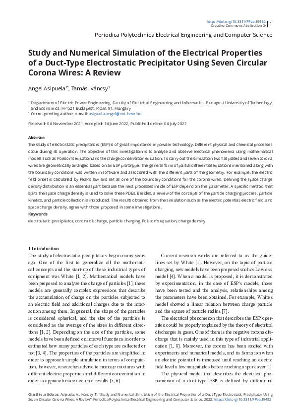 (PDF) Study and Numerical Simulation of the Electrical Properties of a ...