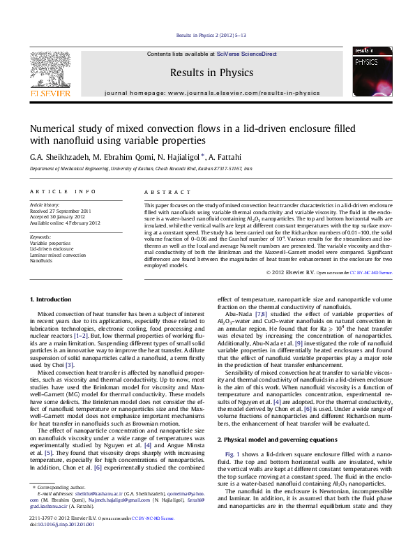 (PDF) Numerical study of mixed convection flows in a lid-driven ...